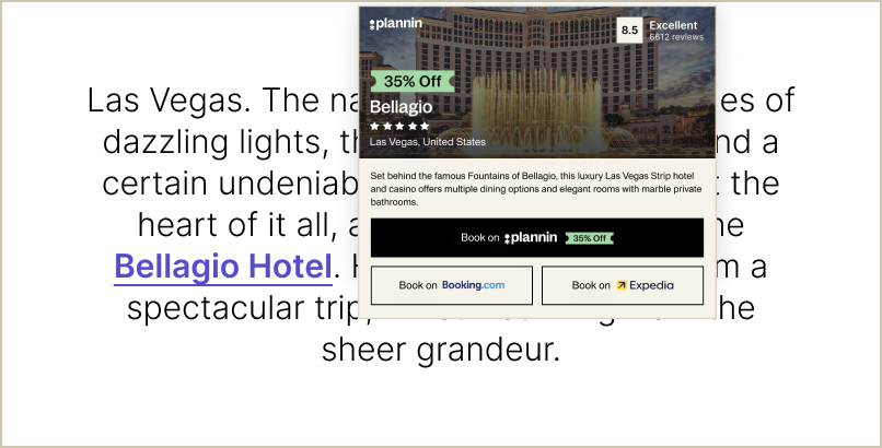 Link preview feature for found links